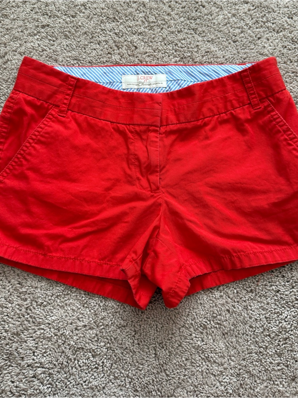 J. Crew Bright Red Cotton Chino Bermuda Shorts
